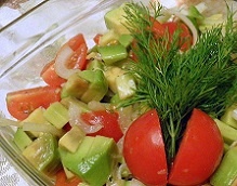 Овощной салат с авокадо. Рецепт