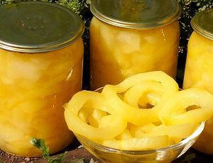 кабачки кольцами в ананасовом соке